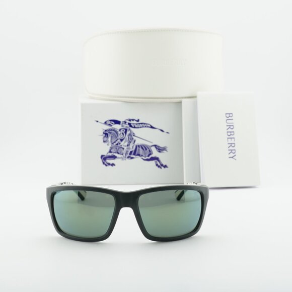 Burberry BE4483 42326R Rectangle Sunglasses - Green/White/Green main image 8